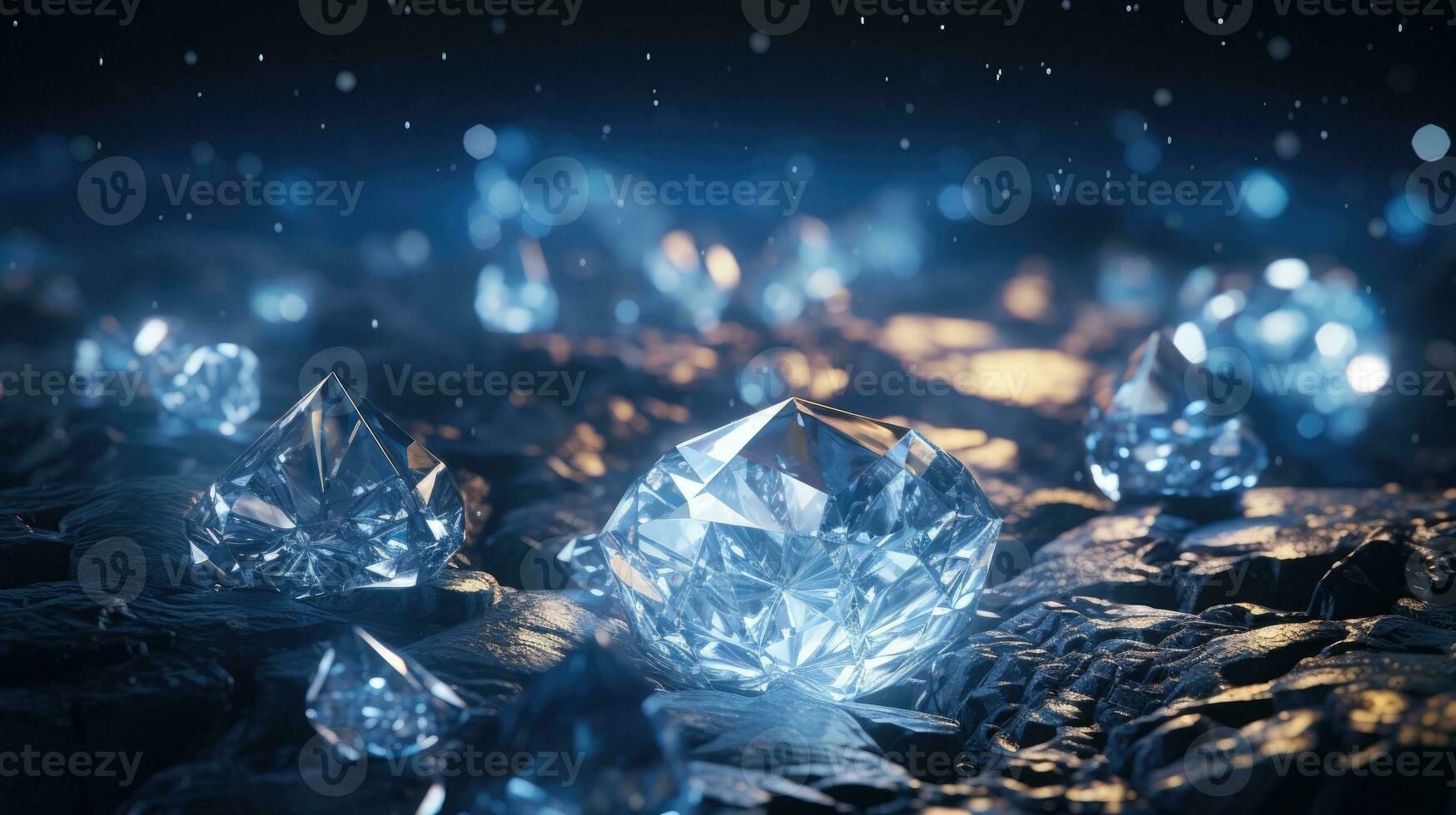 AI generated luxury gift a diamond shine with lights, ai photo
