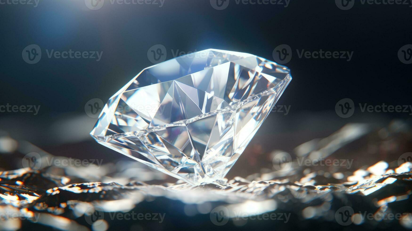 AI generated luxury gift a diamond shine with lights, ai photo