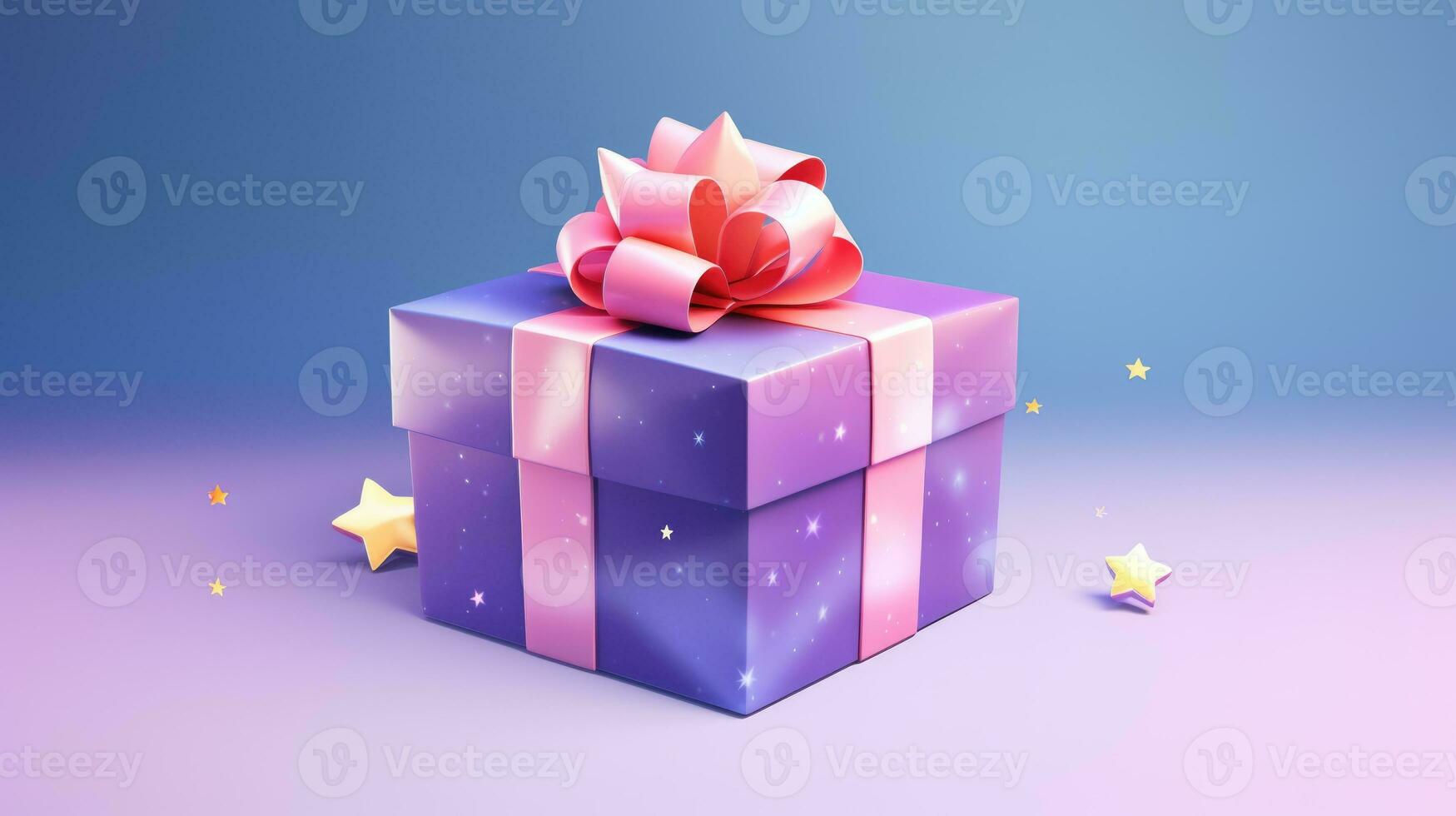 AI generated colorful ribbon gift box present copyspace, ai photo