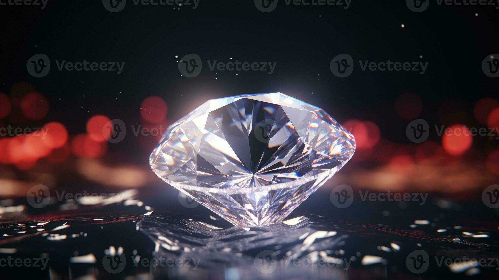 AI generated luxury gift a diamond shine with lights, ai photo