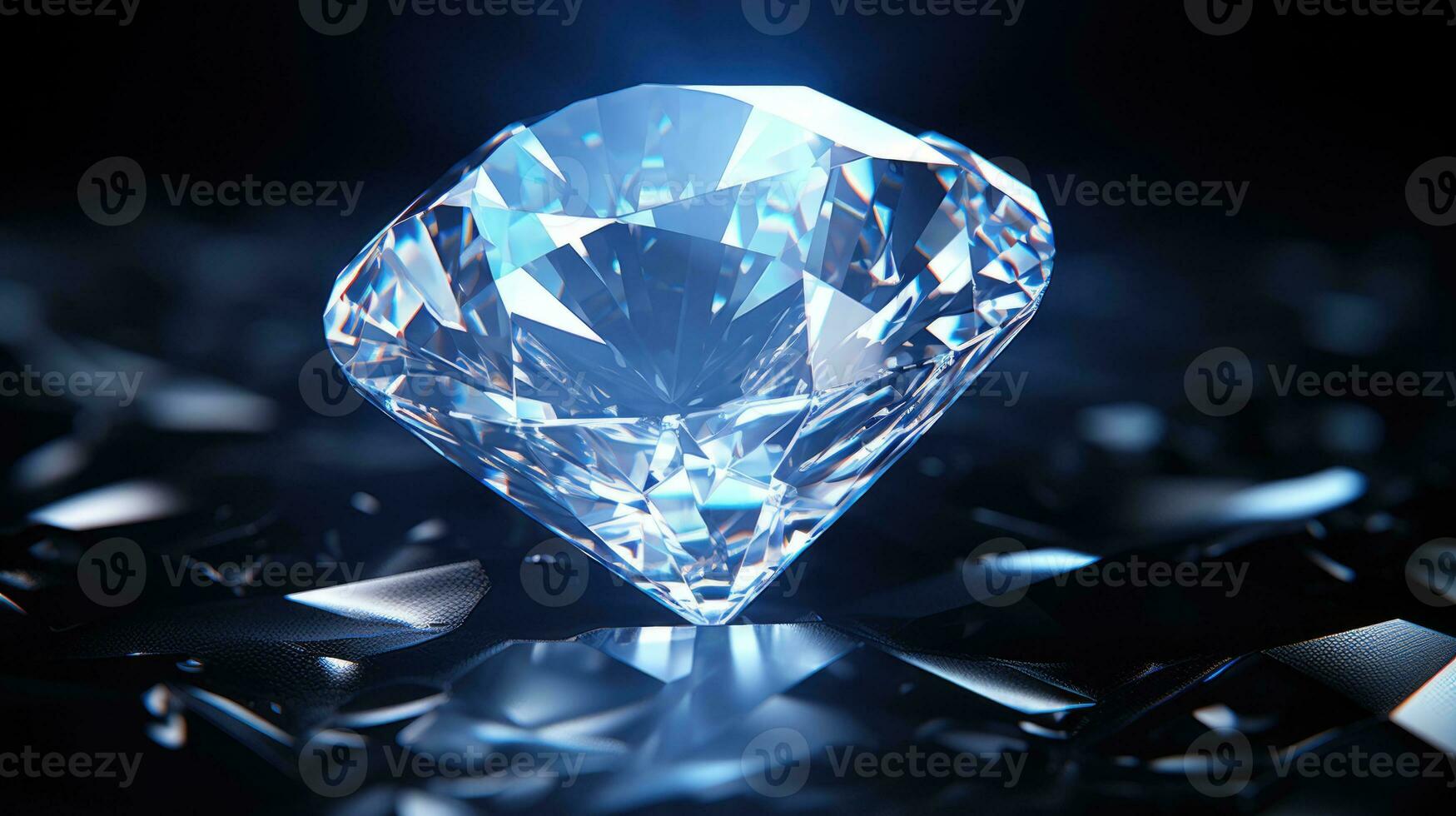 AI generated luxury gift a diamond shine with lights, ai photo