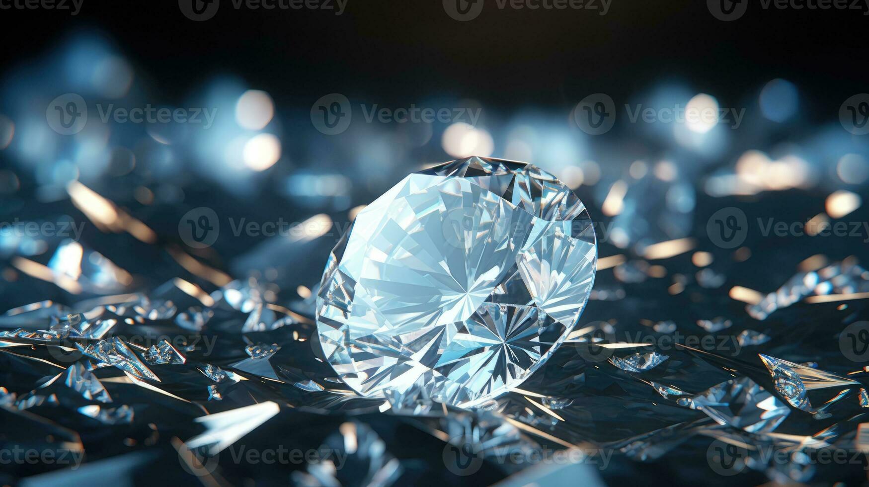 AI generated luxury gift a diamond shine with lights, ai photo