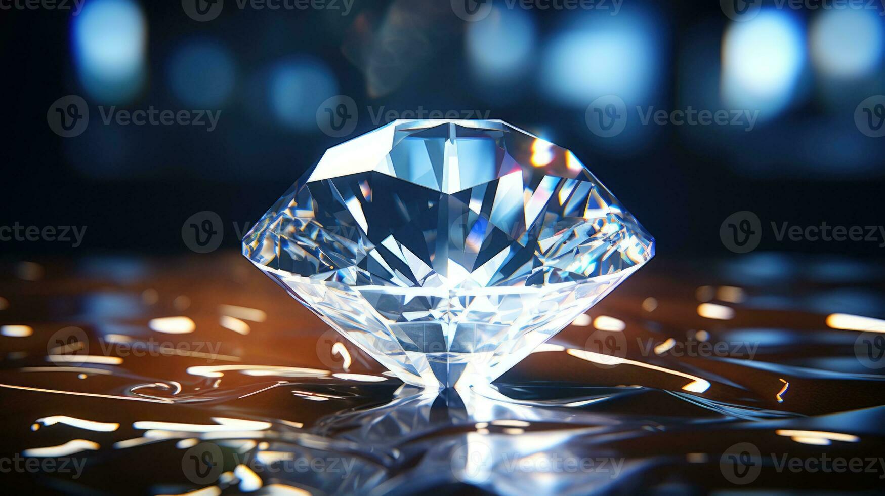 AI generated luxury gift a diamond shine with lights, ai photo