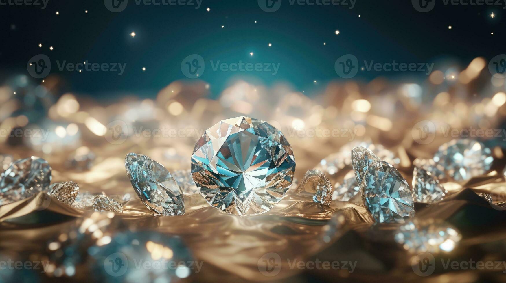 AI generated luxury gift a diamond shine with lights, ai photo