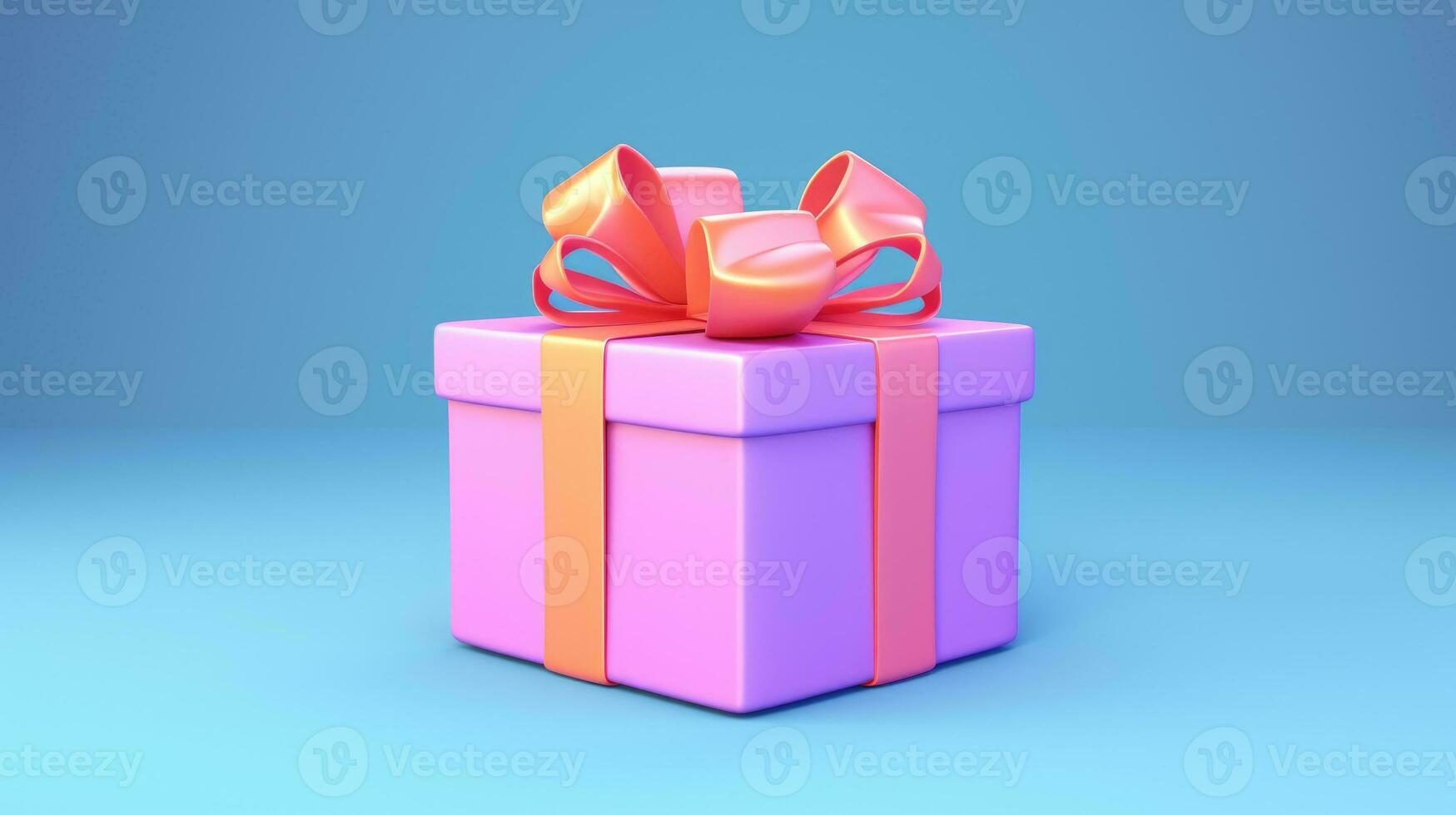 AI generated colorful ribbon gift box present copyspace, ai photo