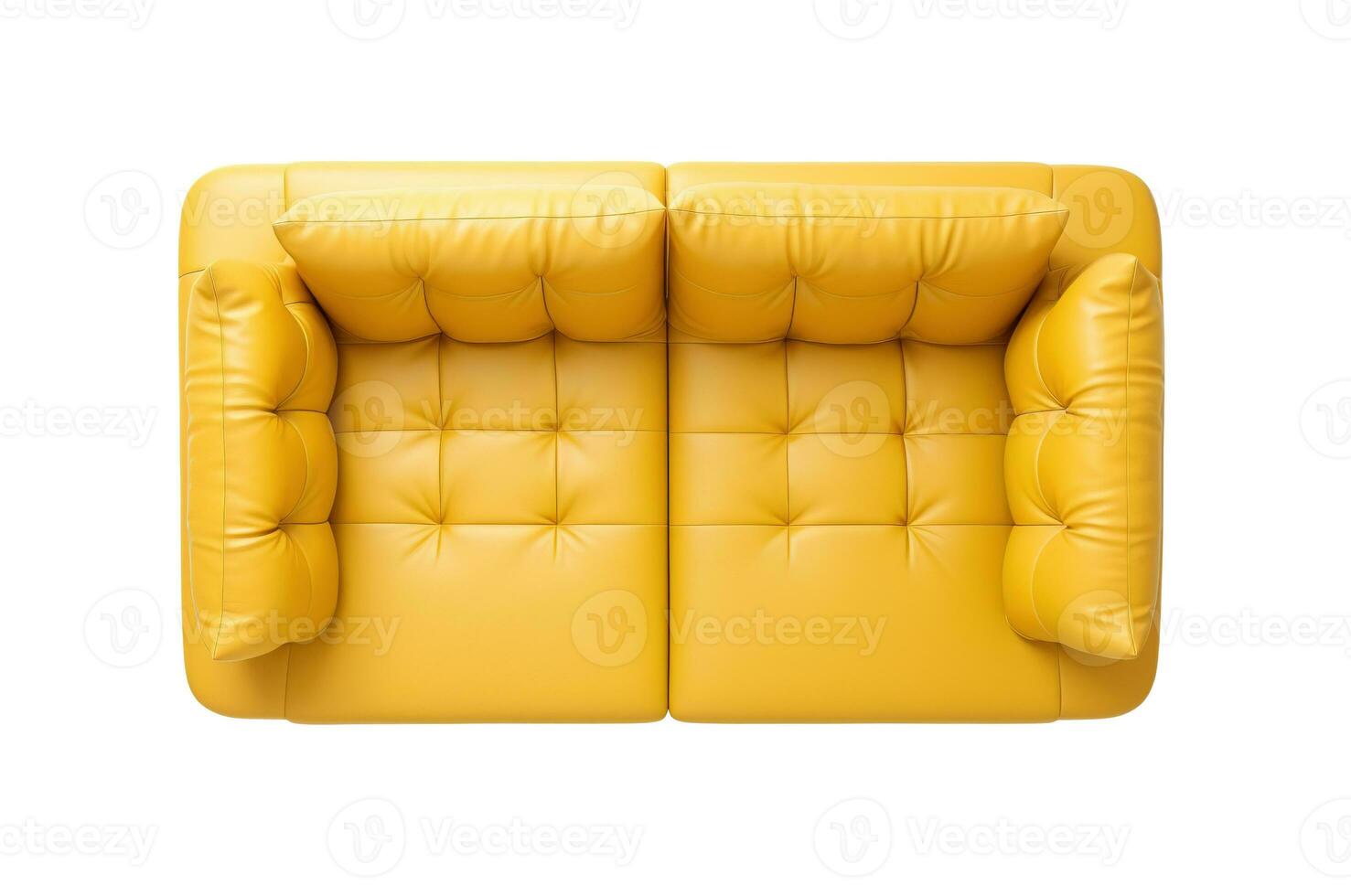 AI generated Yellow sofa, top view photo