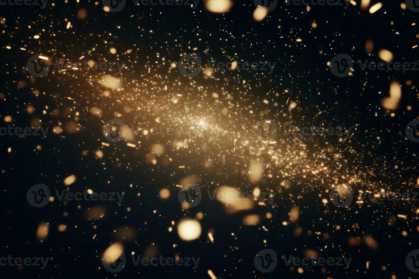 AI generated Defocused dark bokeh circles on black background with depth effect. Abstract backdrop photo