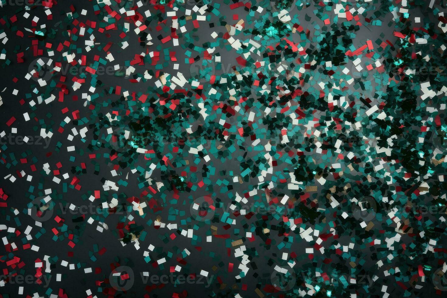 AI generated Abstract festive green background with multicolor sparkle confetti . photo