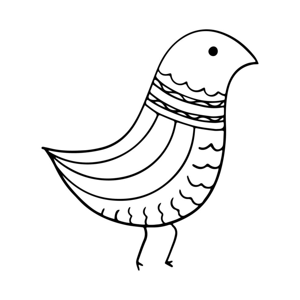 Bird Cartoon Doodle Illustration. Black line little birds, different poses, flying. Happy character. Hand drawn flat abstract icon. Modern trendy vector illustration