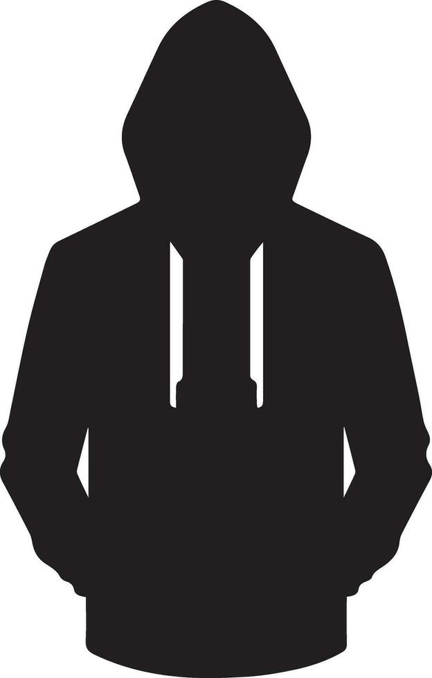 man hoodies vector silhouette black color