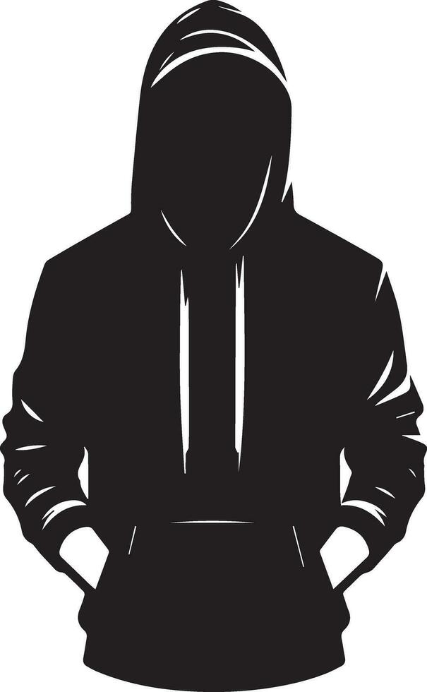 man hoodies vector silhouette black color 17