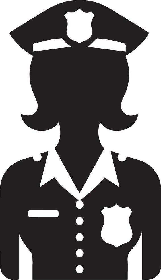 Minimal Police icon vector silhouette, white background, fill with black 15