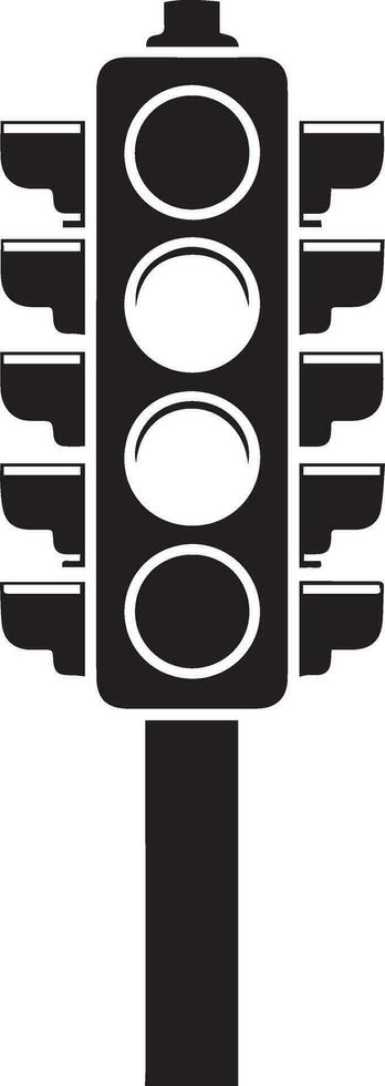 Minimal Traffic Light vector silhouette, white background, fill with black 8