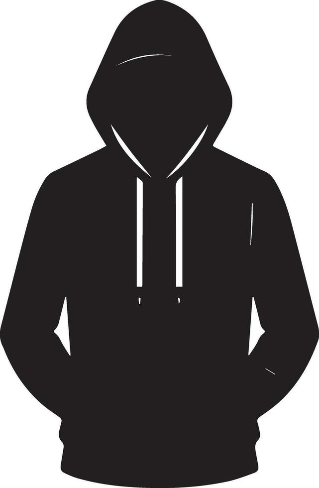 man hoodies vector silhouette black color 6