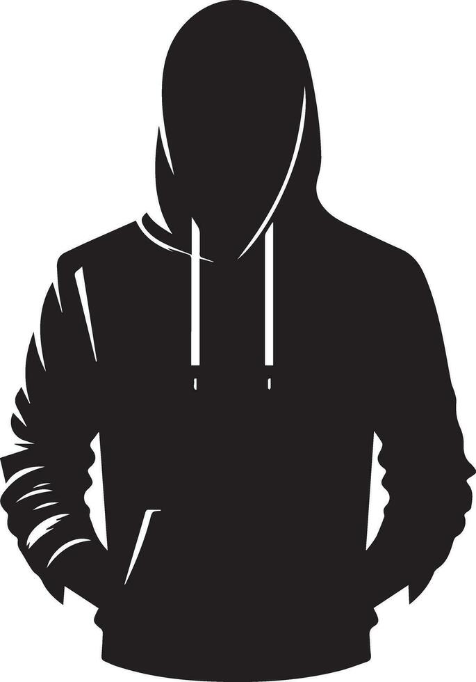 man hoodies vector silhouette black color 18