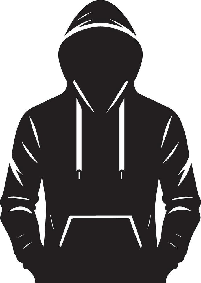 man hoodies vector silhouette black color 12
