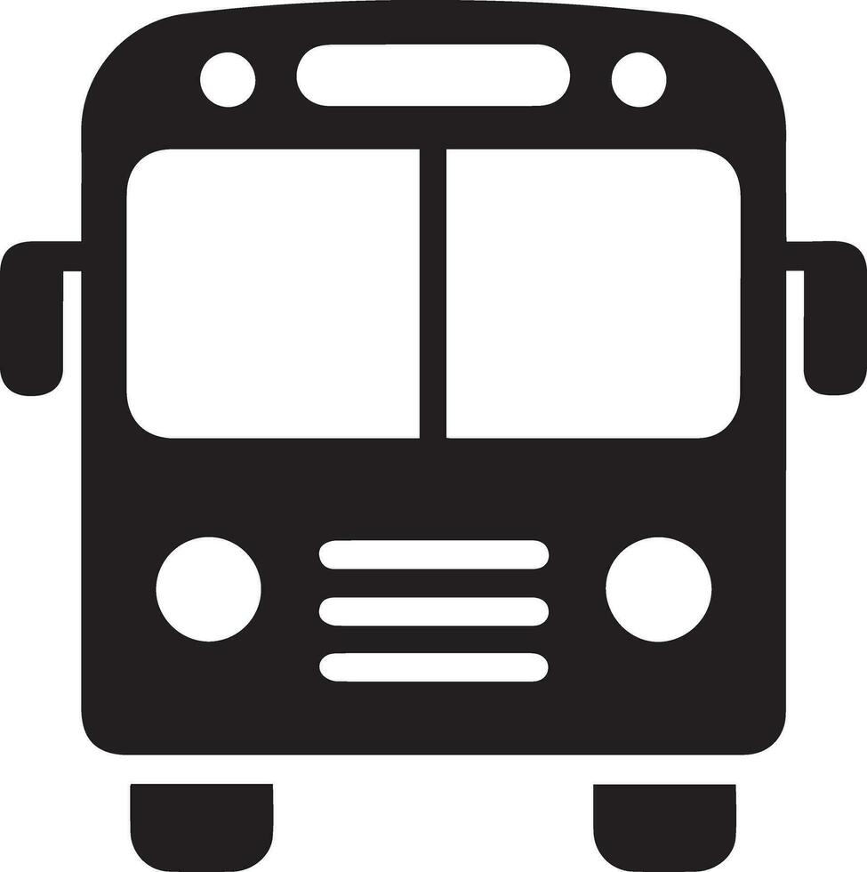 A Bus Icon vector silhouette black color 19