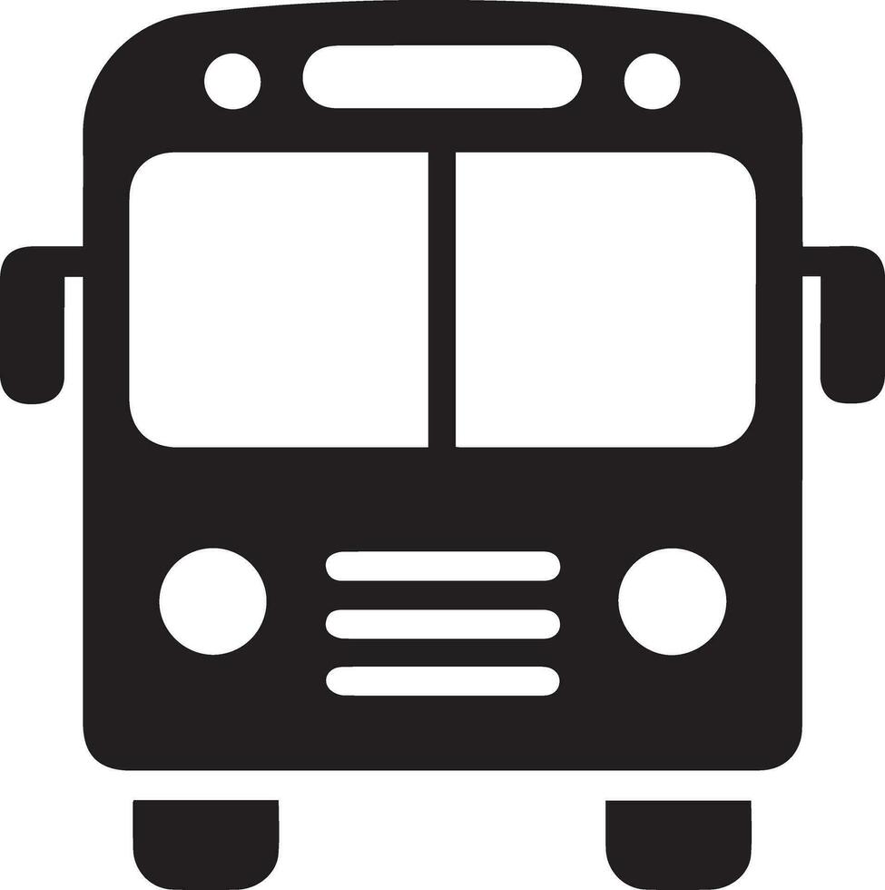 un autobús icono vector silueta negro color 19