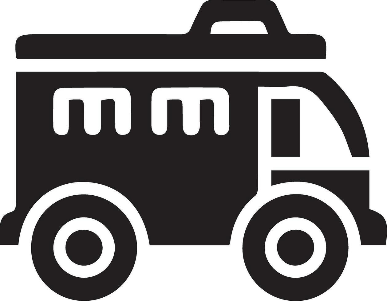 A Bus Icon vector silhouette black color 3