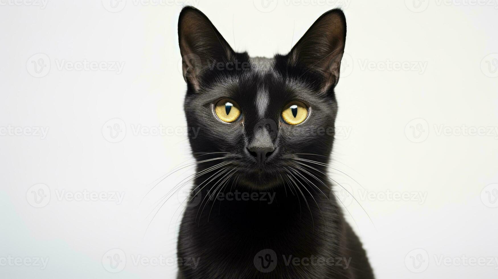 ai generado negro gato mascota retrato fotografía, ai foto