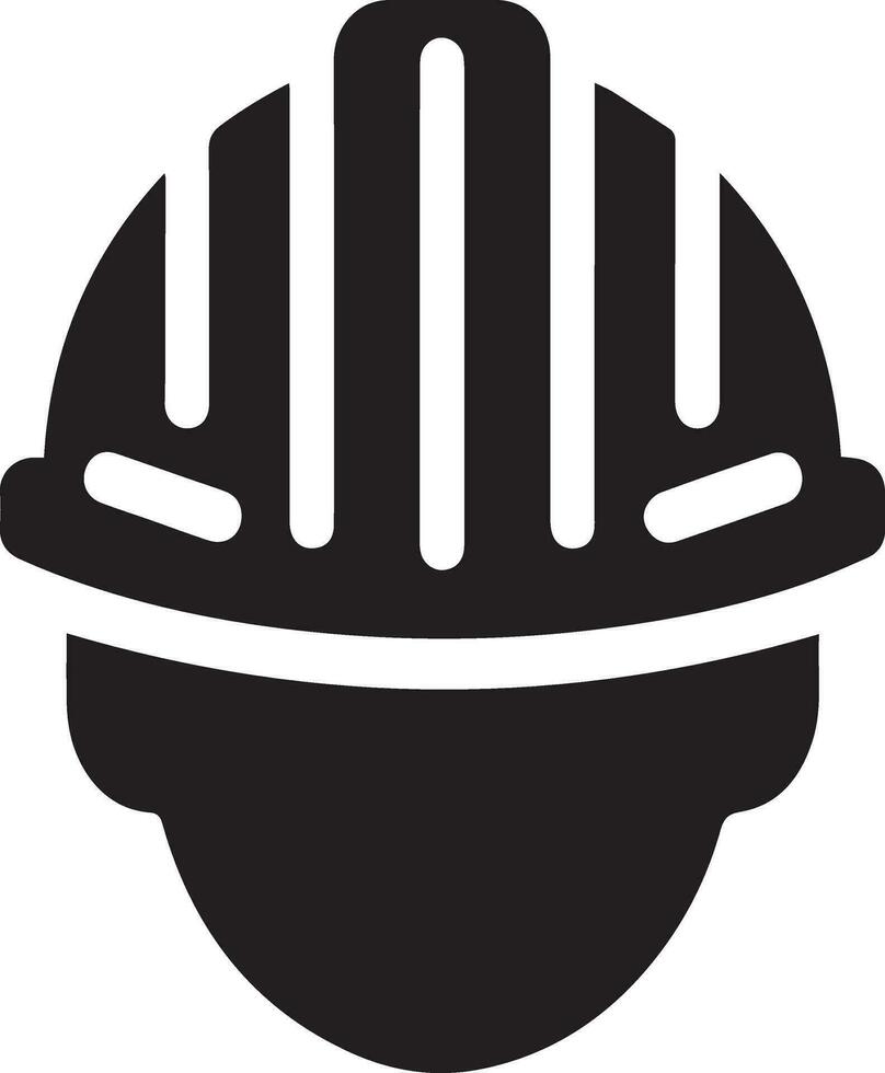 mínimo construcción casco icono vector silueta, blanco antecedentes 21