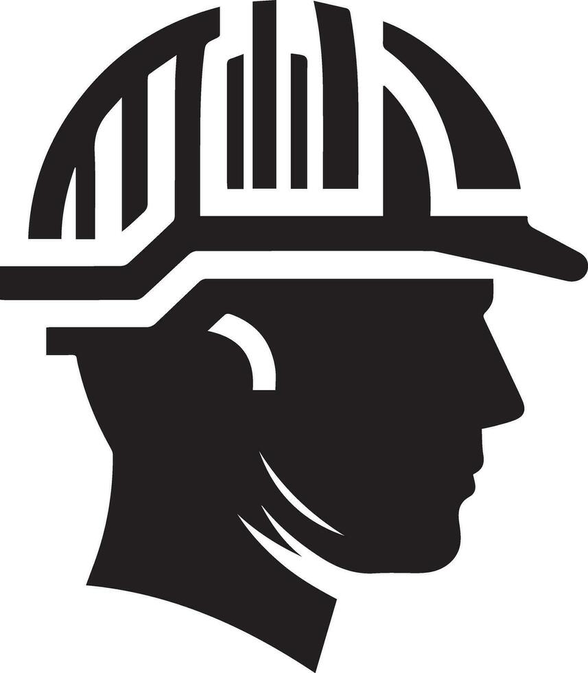 minimal Construction helmet icon vector silhouette, white background 13