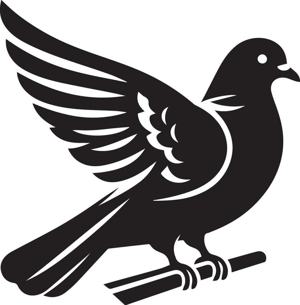 simple pigeon vector silhouette black color