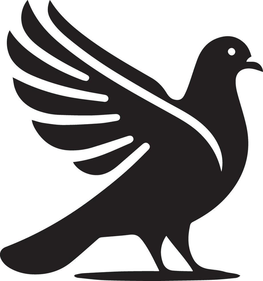 simple pigeon vector silhouette black color