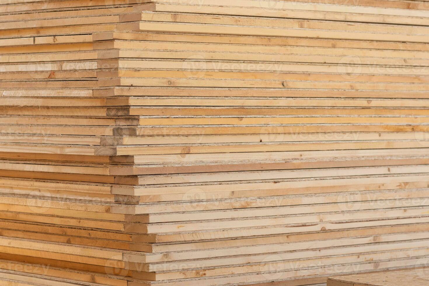 stack of plywood boards intended for packaging photo