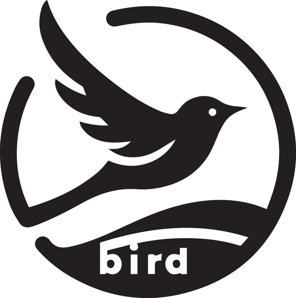Bird logo vector art illustration black color, bird icon vector silhouette 7