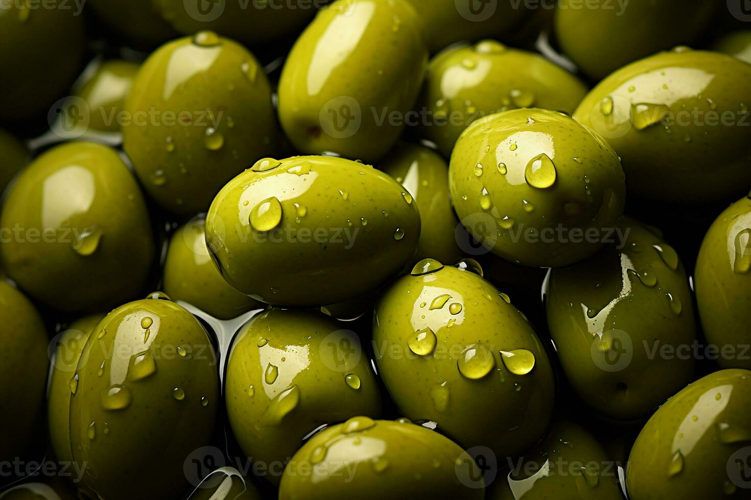 AI generated Fresh Green Olives Fruit photo