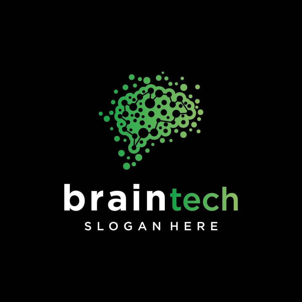 Brain technology logo template with modern and advanced concept Premium Vector