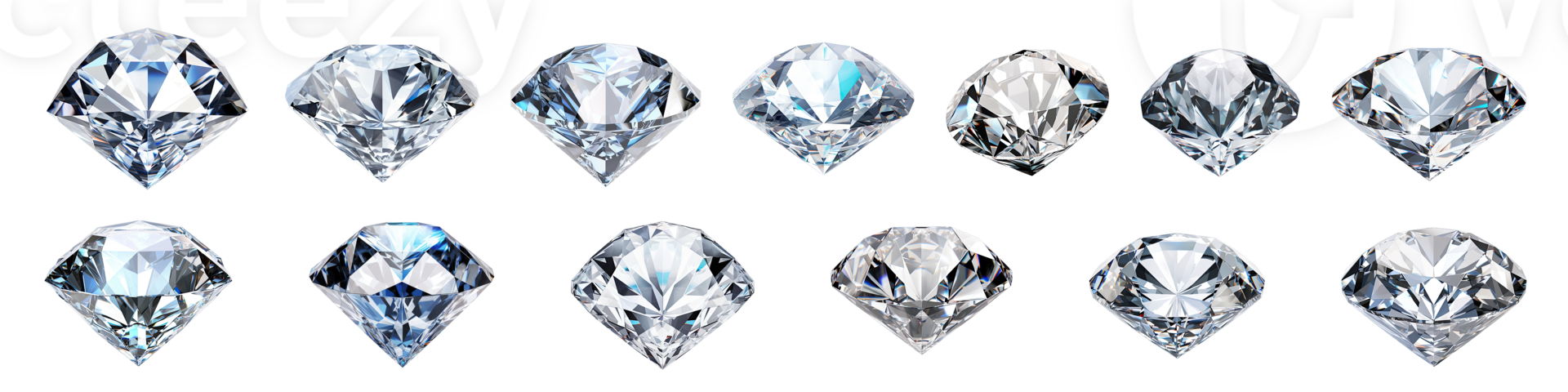 AI generated A group of diamond isolated on transparent background.png png