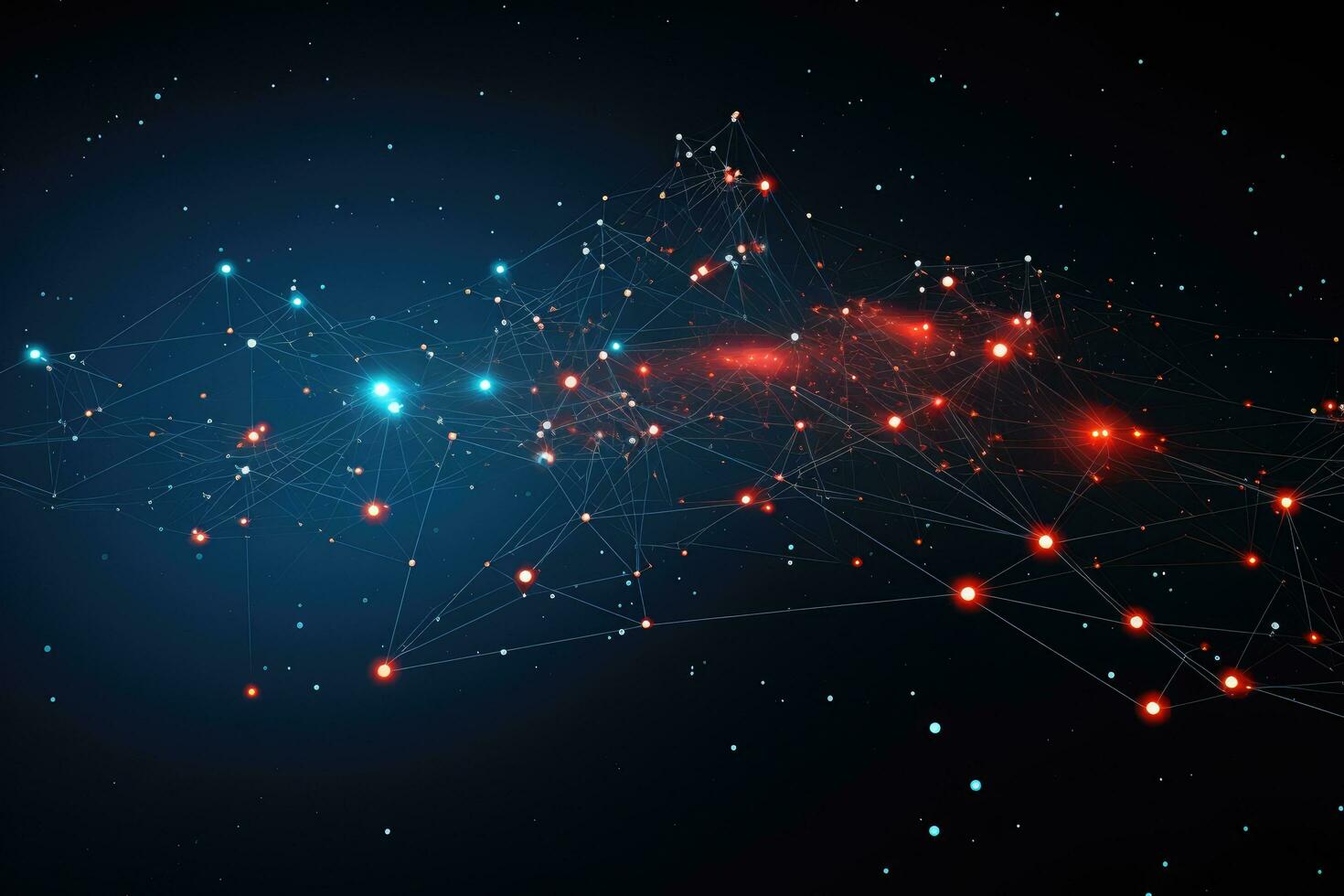 AI generated Abstract polygonal space low poly dark background with connecting dots and lines. Connection structure. Futuristic technology style. 3d rendering, AI Generated photo