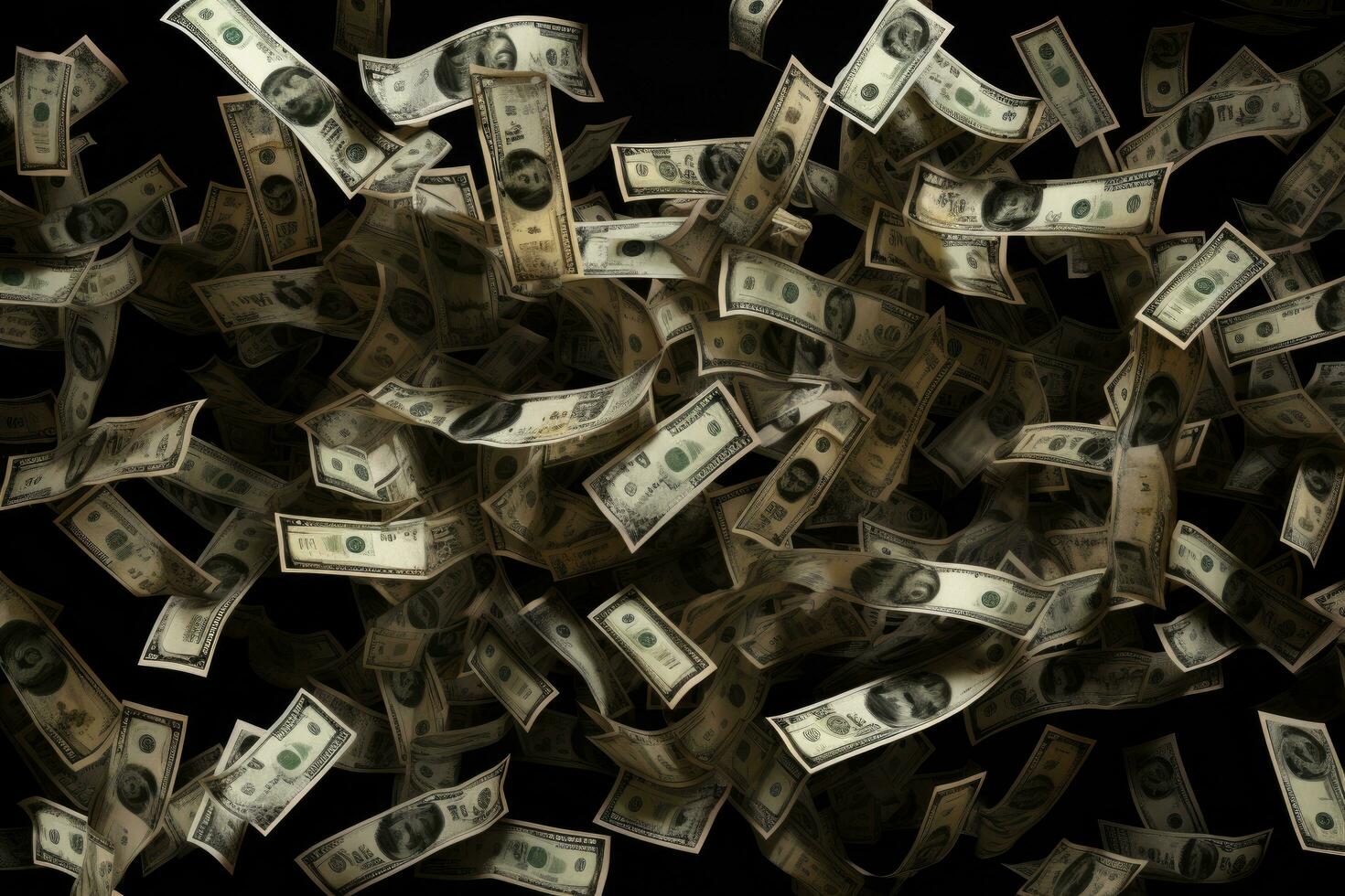 AI generated dollars in a pile as a background, closeup of photo, Dollars background, Dollar banknotes background, Money background, AI Generated photo