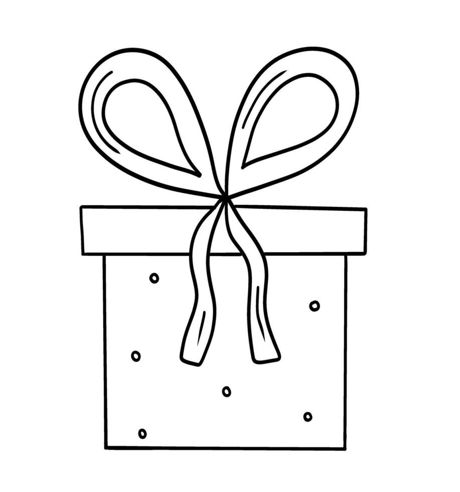 Gift box with big bow vector