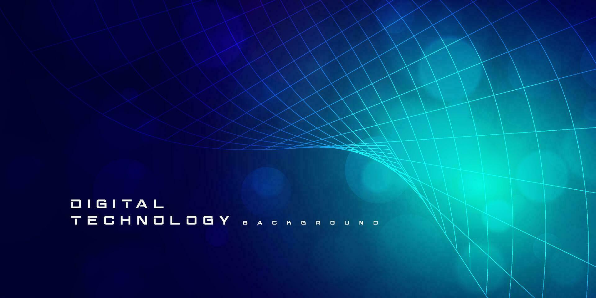 digital tecnología futurista azul verde fondo, Internet red conexión, resumen ciber información comunicación, Ciencias innovación futuro tecnología, ai grande datos línea punto, ilustración vector 3d