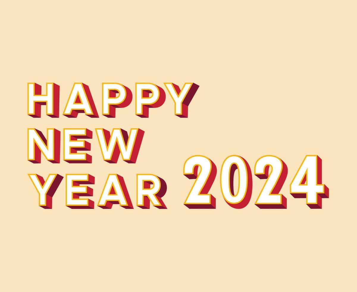 Happy New Year 2024 Abstract Graphic Design Vector Logo Symbol Illustration With Pink Background