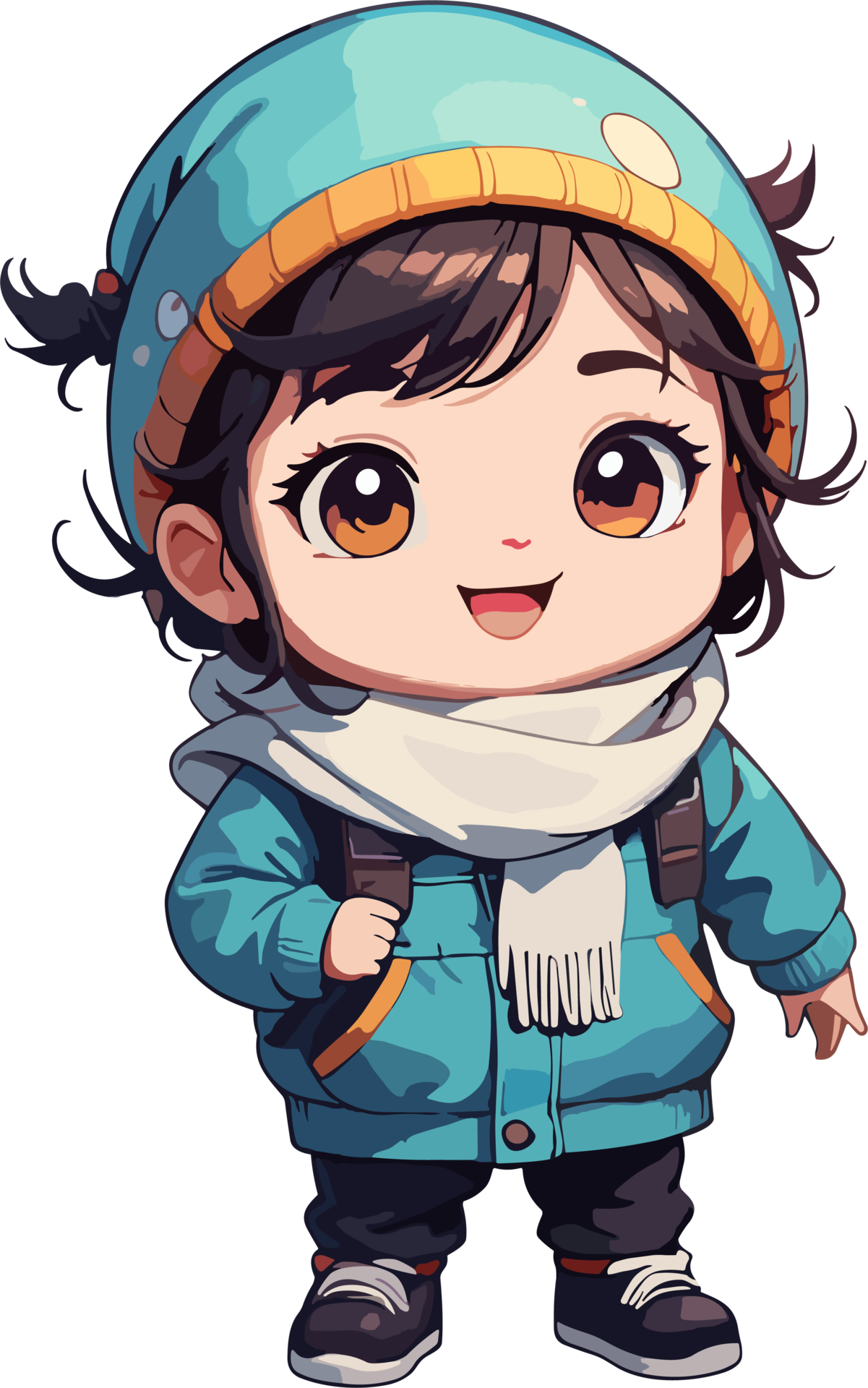 AI generated Cute Litte Girl Character with Winter Clothing 35816719 PNG