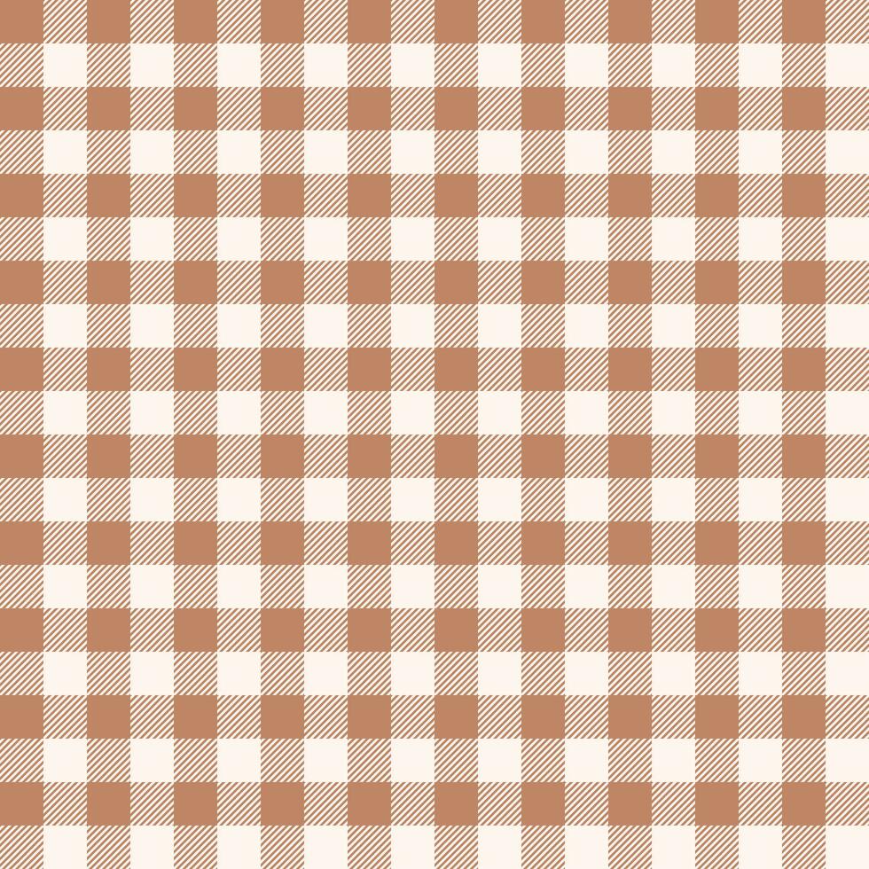 Seamless Repeating Orange Peach And White Buffalo Plaid Pattern vector
