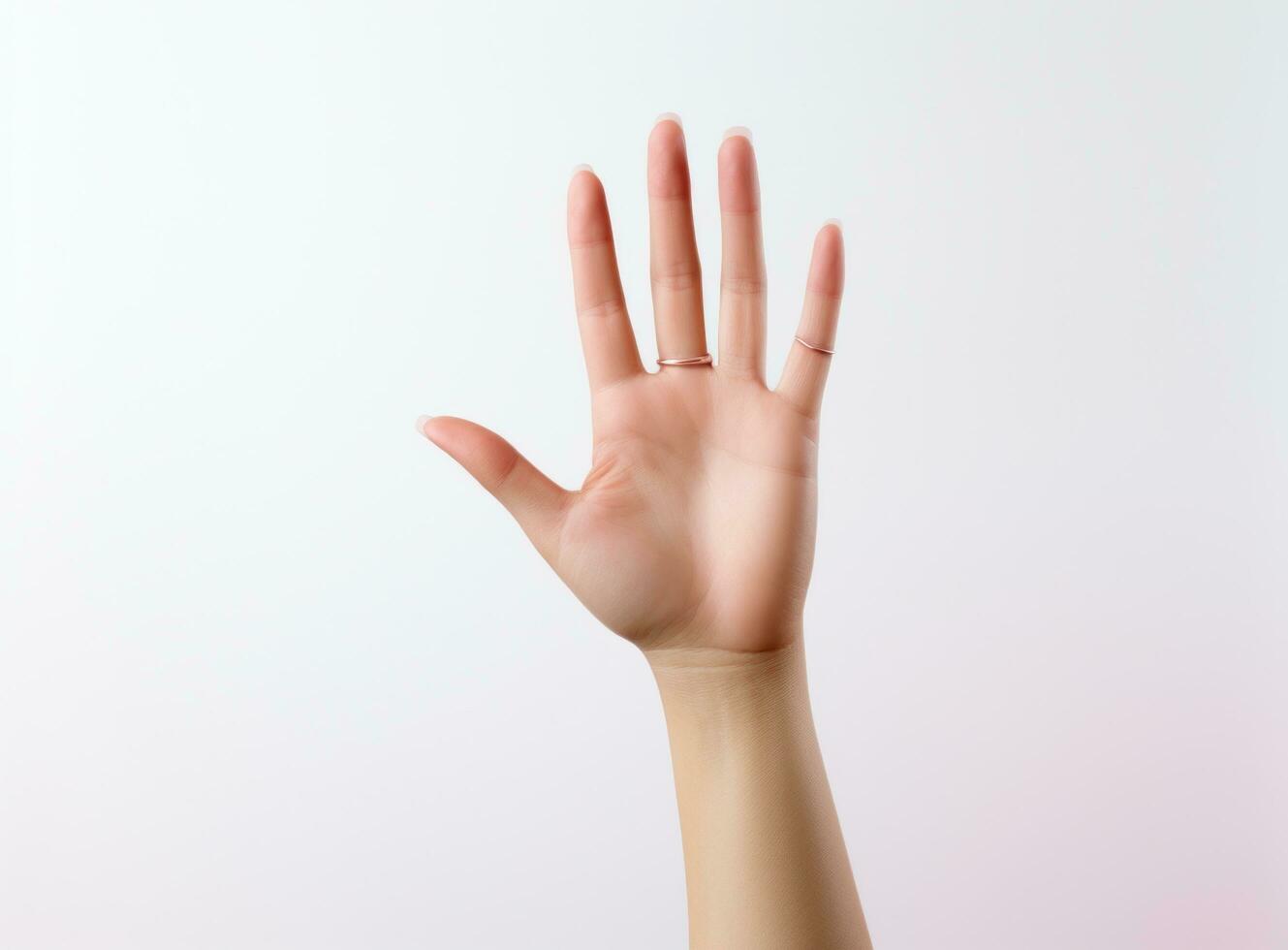 AI generated a woman is holding her hands up while isolated photo