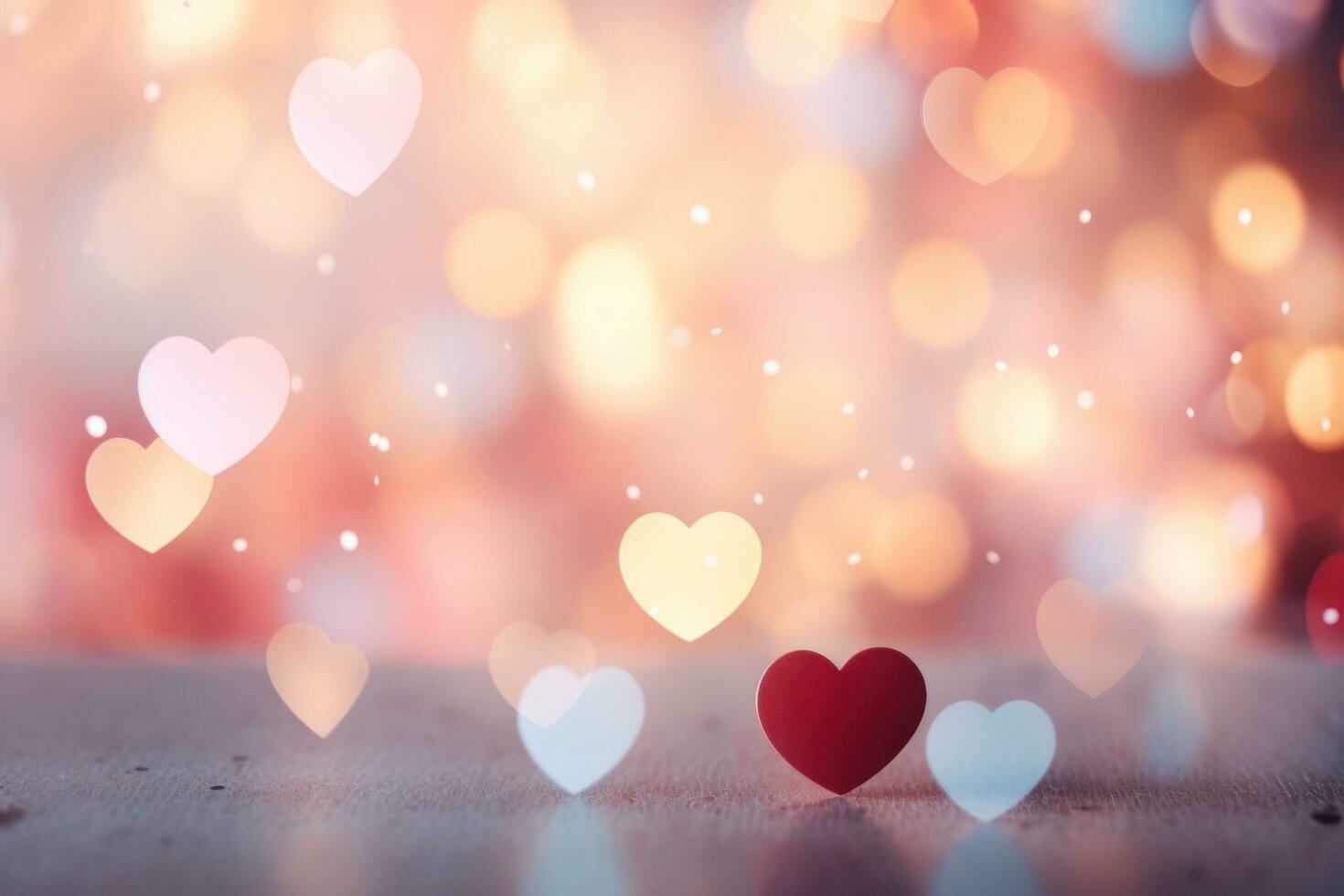 AI generated beautiful saturday valentines day blurry hearts design background photo