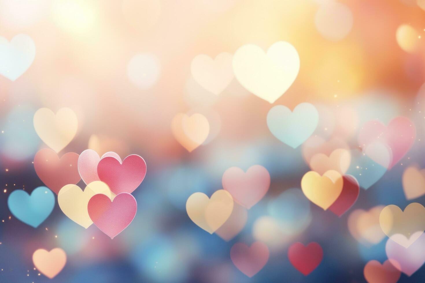 AI generated beautiful saturday valentines day blurry hearts design background photo