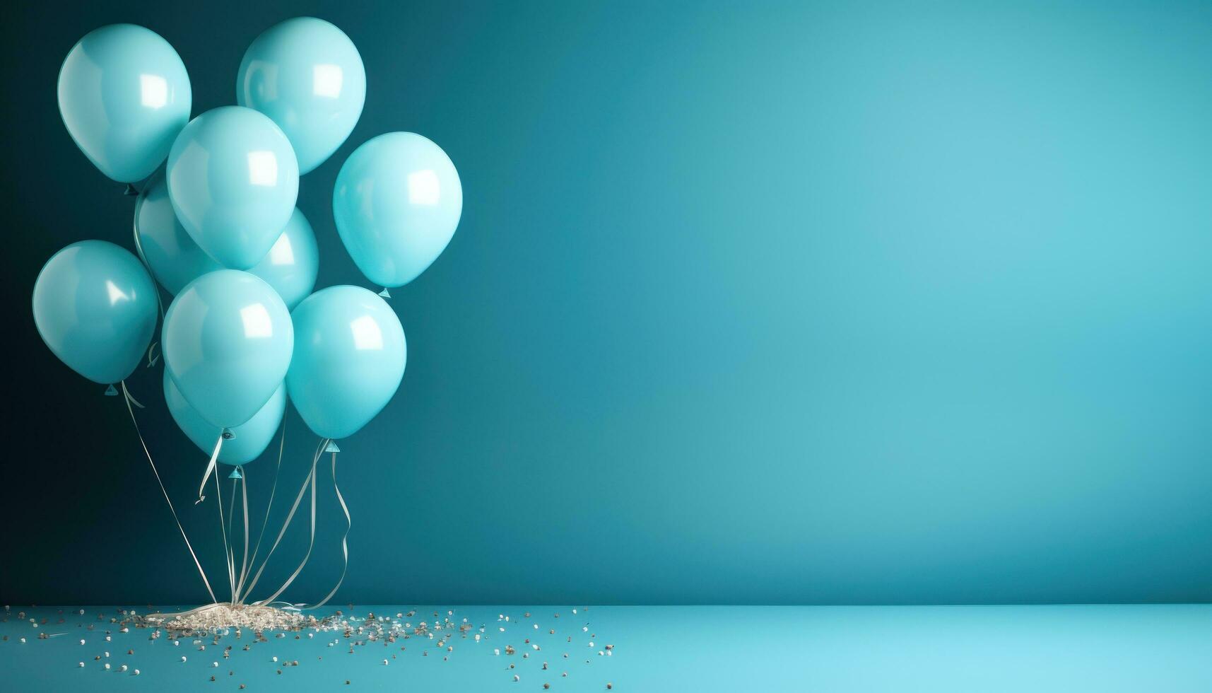 AI generated colorful birthday backdrop. multicolor balloons, party