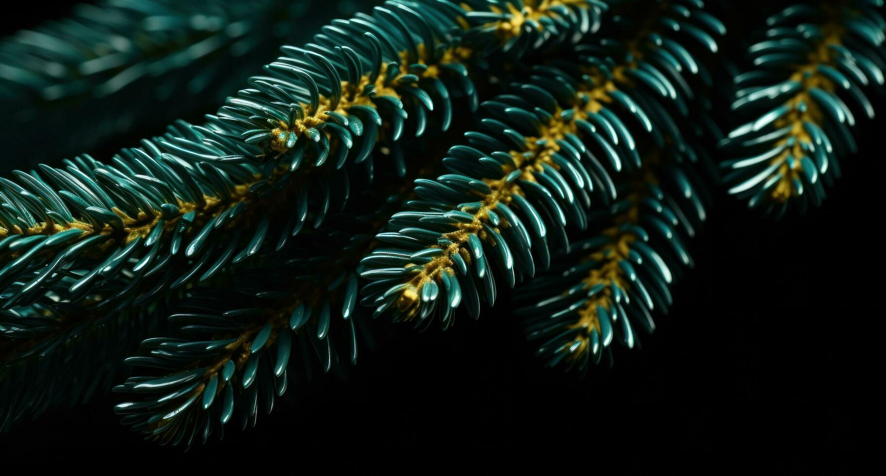 AI generated swiss fir christmas tree isolated on dark background christmas tree photo