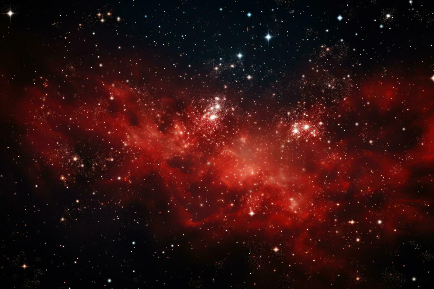 AI generated red and white stars in space, photo