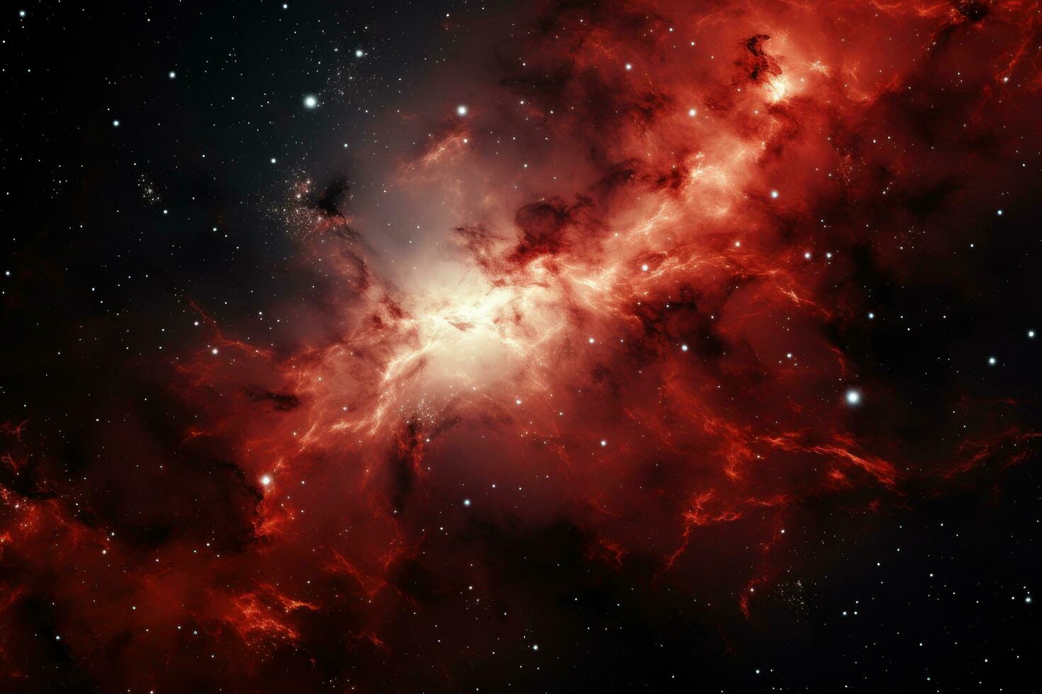 AI generated red and white stars in space, photo