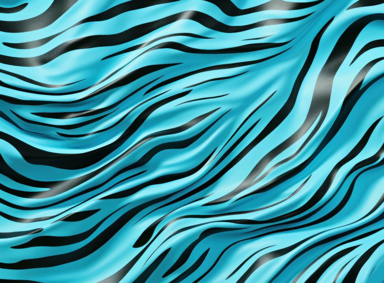 AI generated zebra print fabric on blue, photo