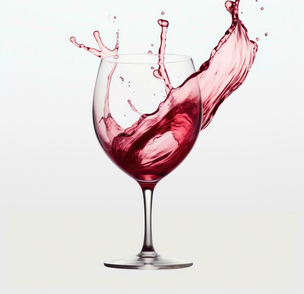 AI generated wine splashing into a glass of wine, photo