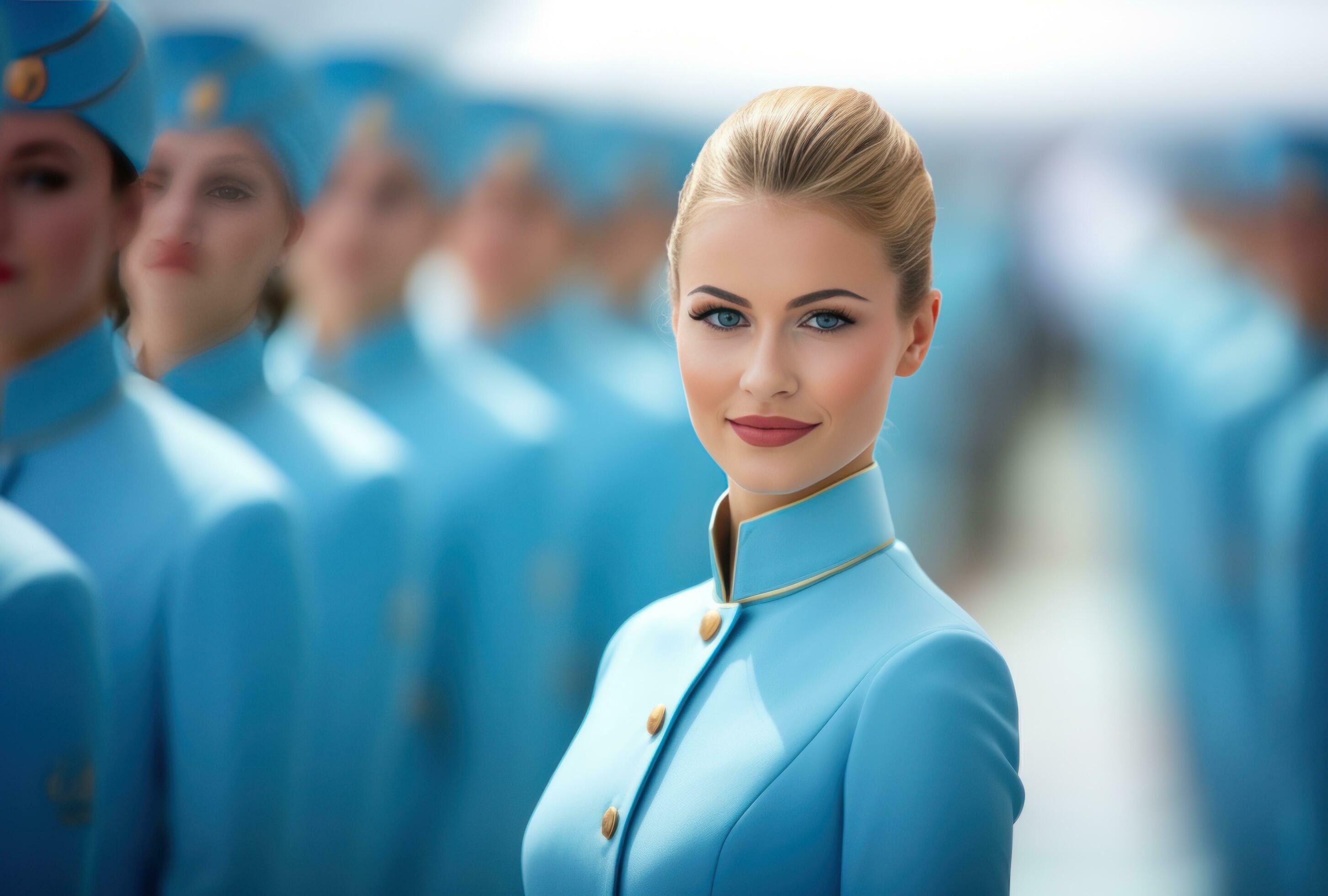 AI generated a female nurse is standing in front of a group of people